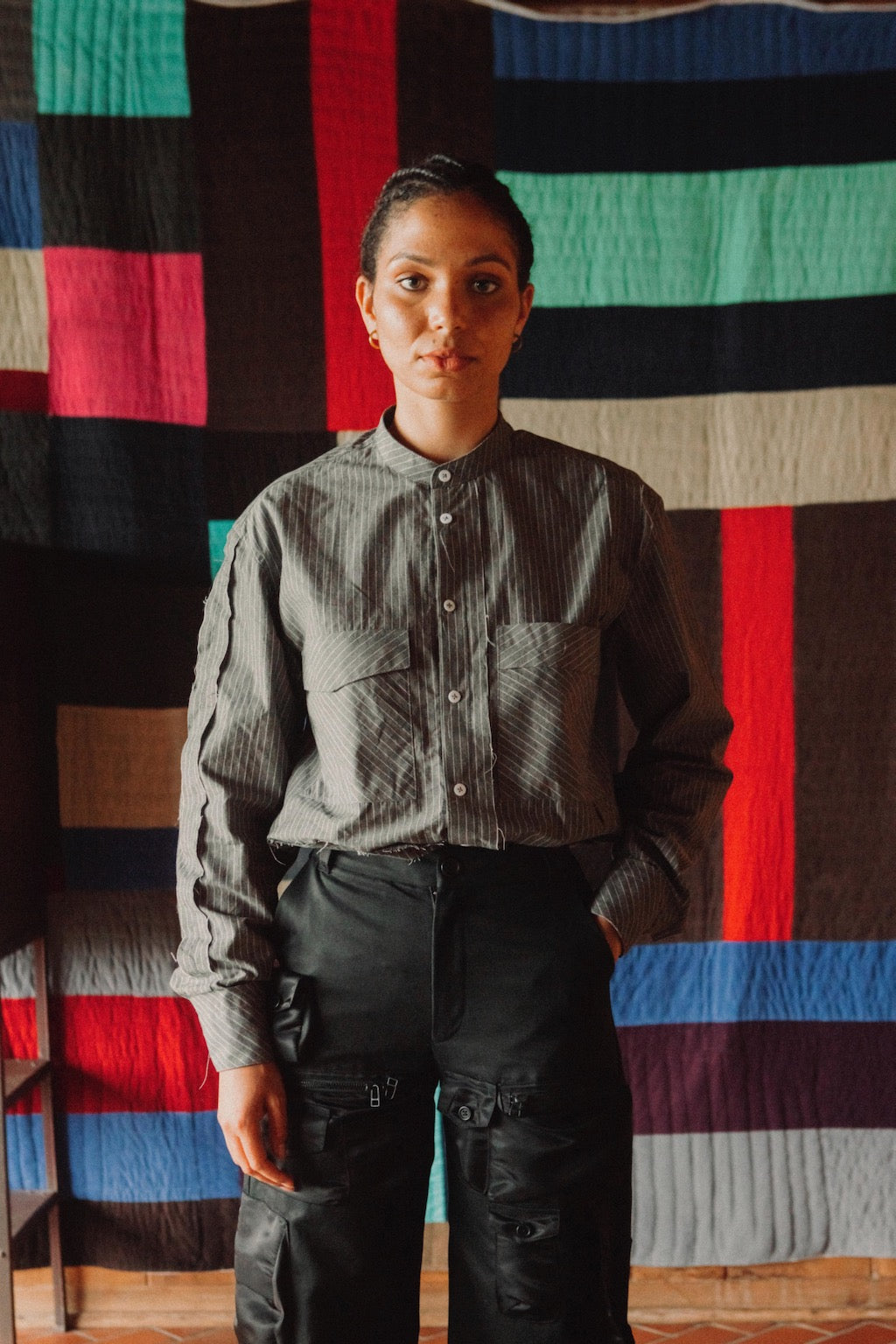 Banded Collar Shirt