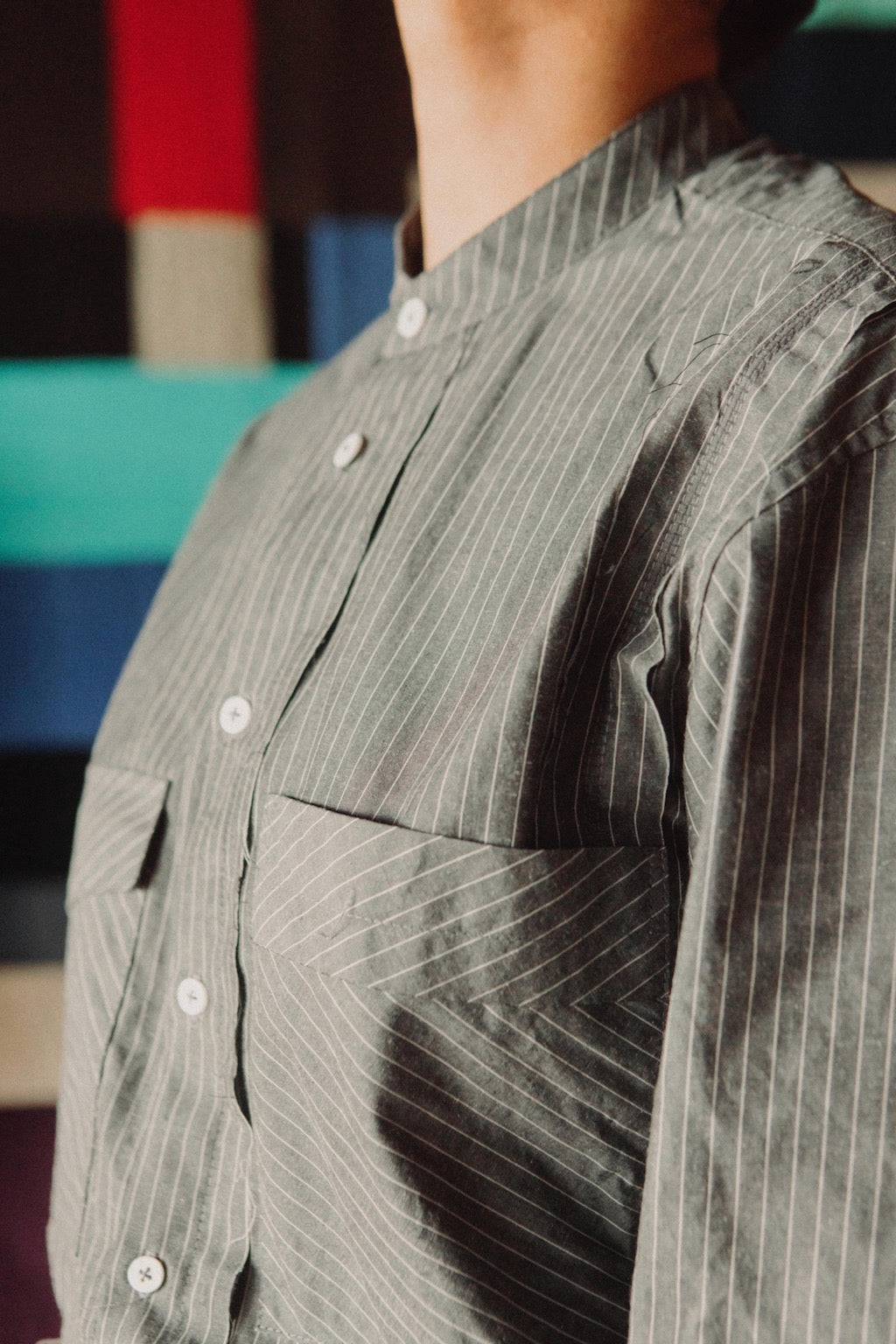 Banded Collar Shirt