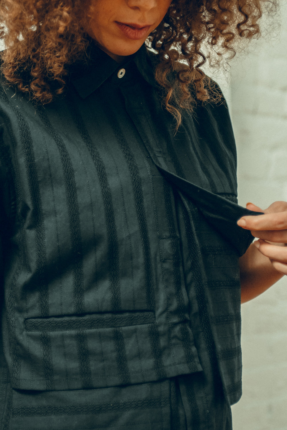 Asymmetrical Short Sleeve Button Down